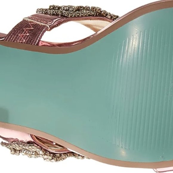 Betsey Johnson Pink Rhinestone Dress Sandals – Size 5.5 – NIB – 3.5" Heel - Picture 7 of 8